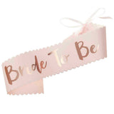 Pink & Rose Gold Bride To Be Sash for Hen Party Bridal