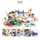 108pcs Wooden Train DIY Toy Set for Kids Birthday Gift