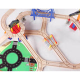 108pcs Wooden Train DIY Toy Set for Kids Birthday Gift