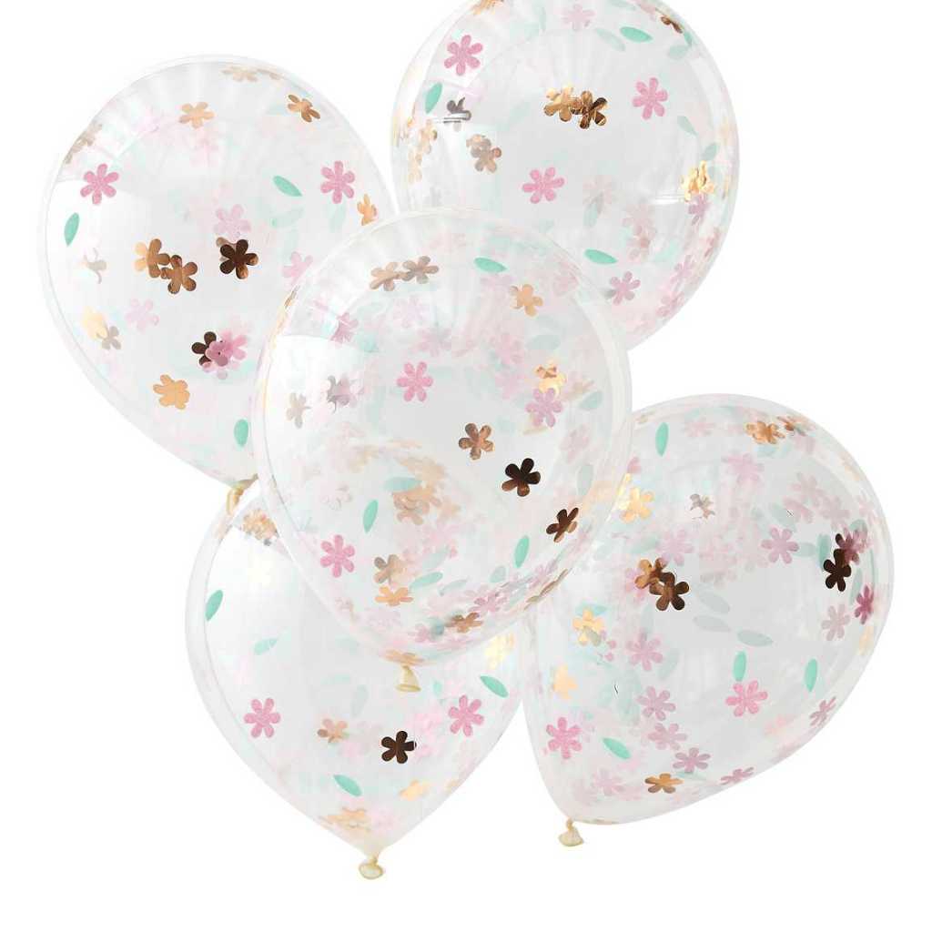 Floral Confetti Balloon for Birthday Decoration Hens Parties Events Decoration