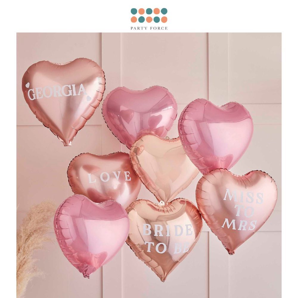 Customisable Heart Balloons With Stickers for Wedding Party Hen Party Bridal