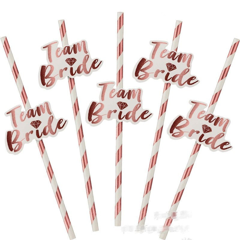 Bride To Be Rose Gold Straw for Hen Party Bridal shower