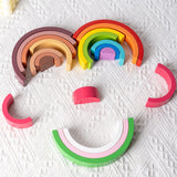 Mini Wooden Rainbow Bricks and Minifigure Toys for Kids