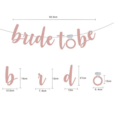 New Rose Gold Glitter Bride To Be Banner for Hen Party Bridal Shower