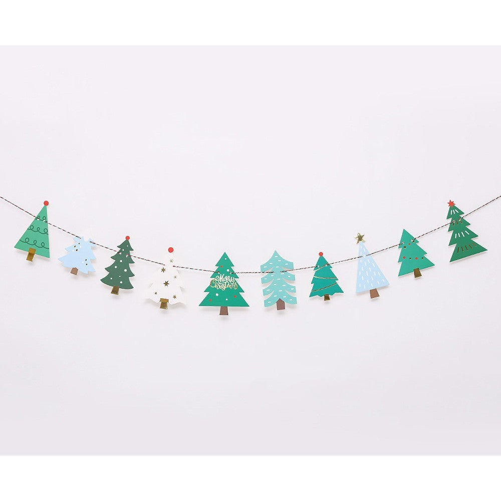 Christmas Tree Design Banner for Christmas Parties Decoration