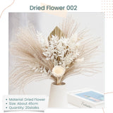 New Dried Flower Bouquet Cattail Leaf Whisk Palm Leaf Fan Rustic Minimalist Home Decoration