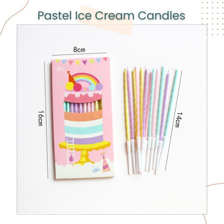 Cute Colorful Pastel Rainbow Candle for Birthday Party Cake Decoration