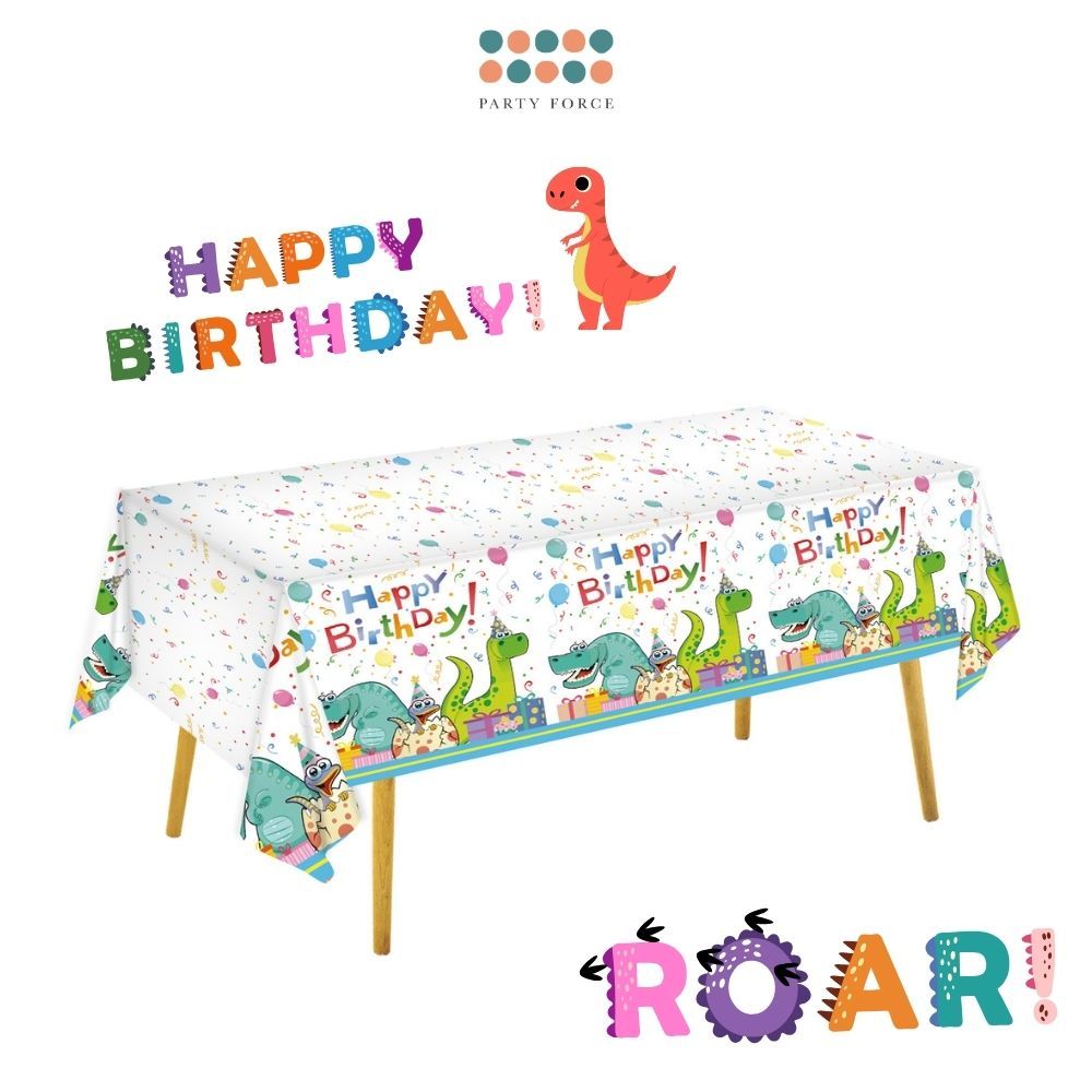 New Edition Dino Theme Table Cover Table Cloth for Kid's Birthday Paties Event Celebration