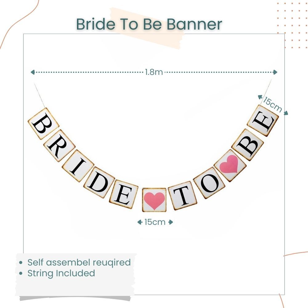 Bride to be Sash Tiara Veil Robe Bridal Shower Balloon Hen Party Bachelorette Party