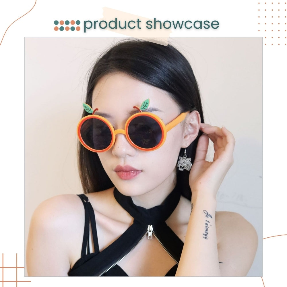 Cute Orange Shape Sun Glasses for Birthday Party Glasses Decoration