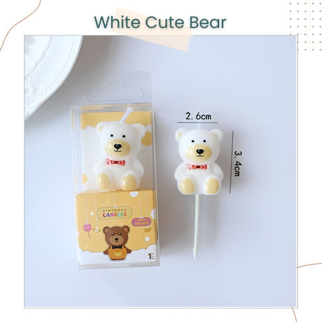 Cute Bear Design Candle for Birthday Party Cake Decoration