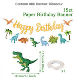 Kids Cartoon HBD Banner Mermaid Animal Dinosaur Construction Banner for Birthday Decoration