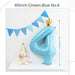 40 inch Blue Crown Number Balloon