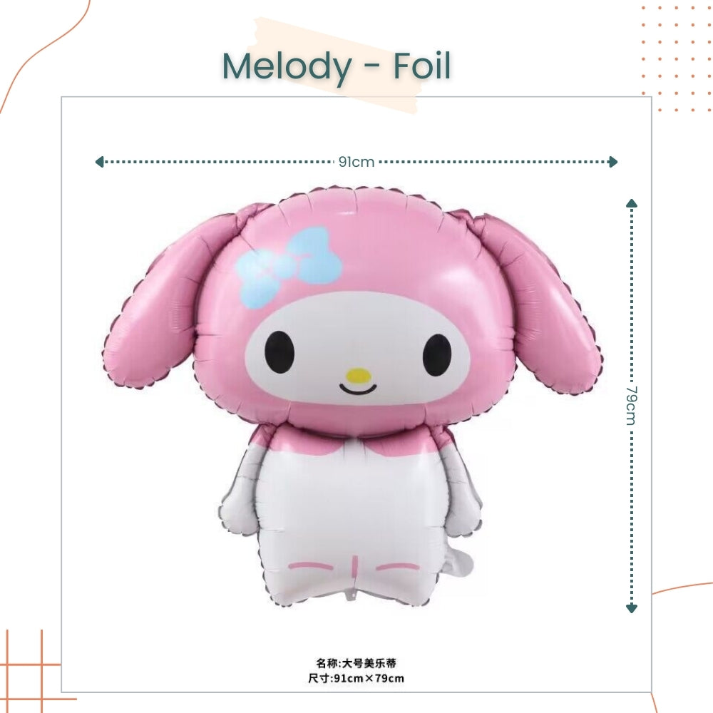 Premium quality Kuromi Melody Cinnamoroll Foil Balloon