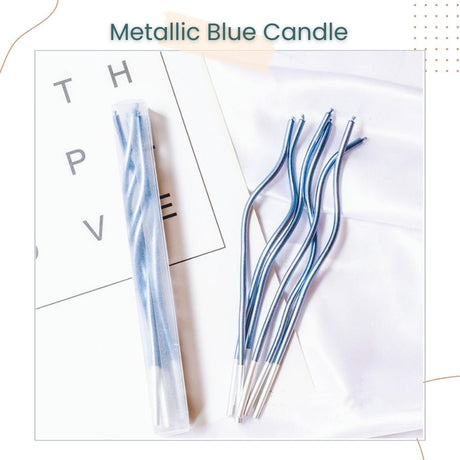 Creative Metallic Pearlescent Colorful Twisted Candle for Birthday Cake Decoration