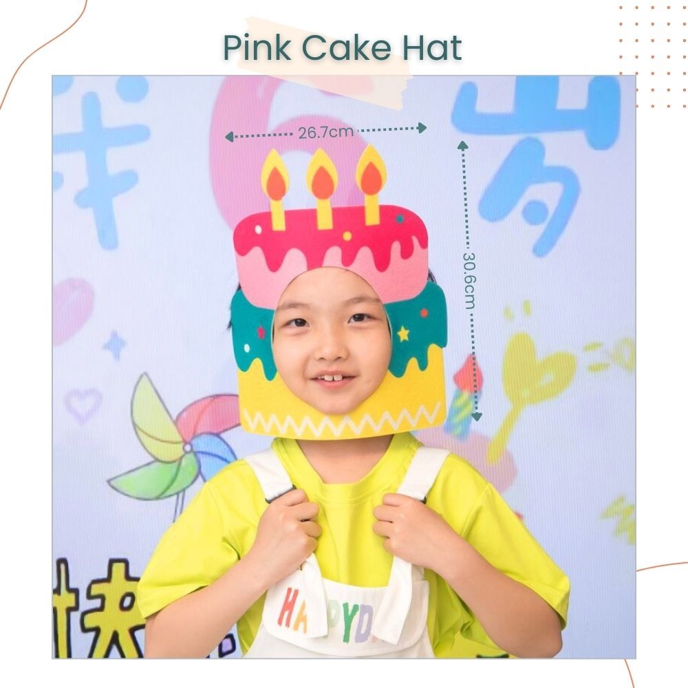 Cute Colorful Cake Design Face Hat For Kid Adult Birthday Party Acceserios