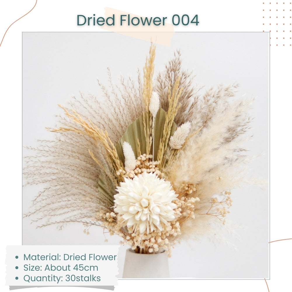 New Dried Flower Bouquet Cattail Leaf Whisk Palm Leaf Fan Rustic Minimalist Home Decoration