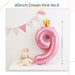 40 inch Pink Crown Number Balloon