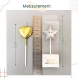 Diamond Love and Star Shaped Creative Candle for Birthday Cake Decoration Party