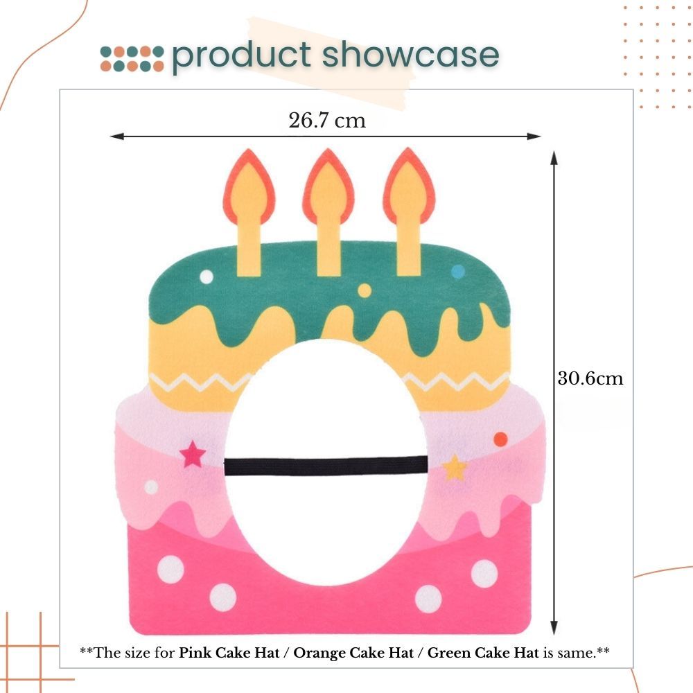 Cute Colorful Cake Design Face Hat For Kid Adult Birthday Party Acceserios