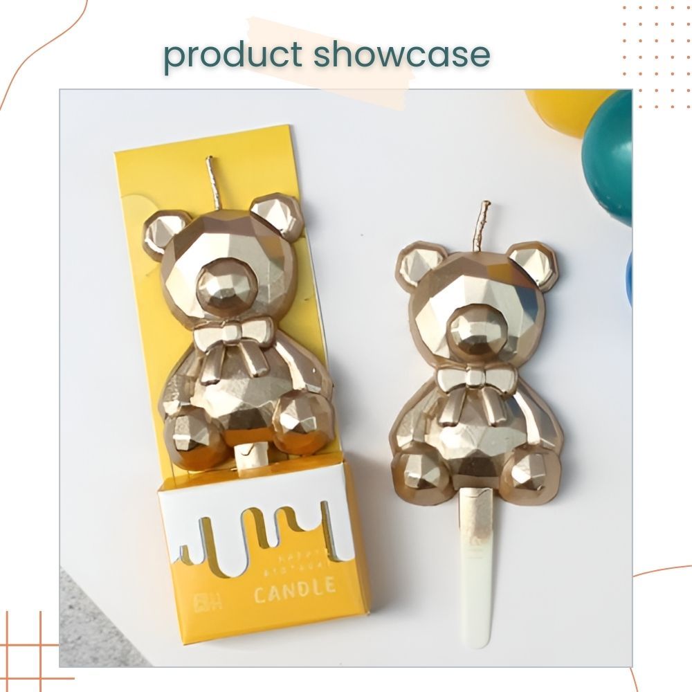 Cute Bear Design Candle for Birthday Party Cake Decoration