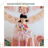 Cute Colorful Pinky Birthday Sash for Kids Adults Birthday Party Acceserios