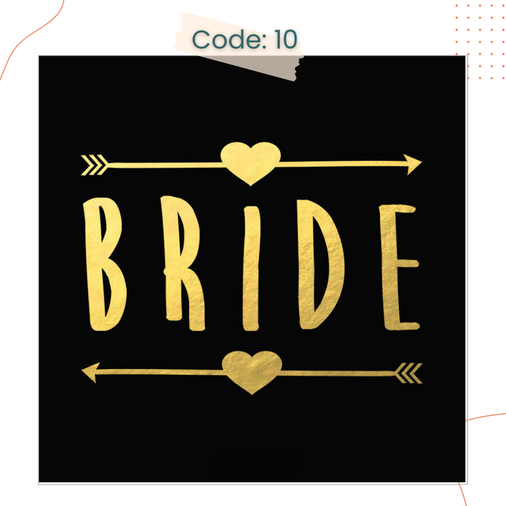 Bride to be Team Bride Tattoo Sticker