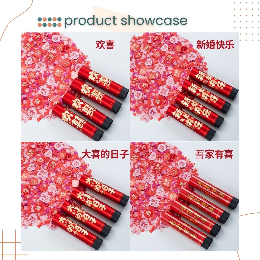 Chinese Wedding Red Confetti Popper for Wedding Parties Acceserios