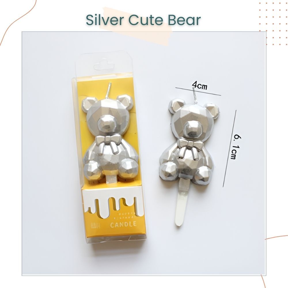 Cute Bear Design Candle for Birthday Party Cake Decoration