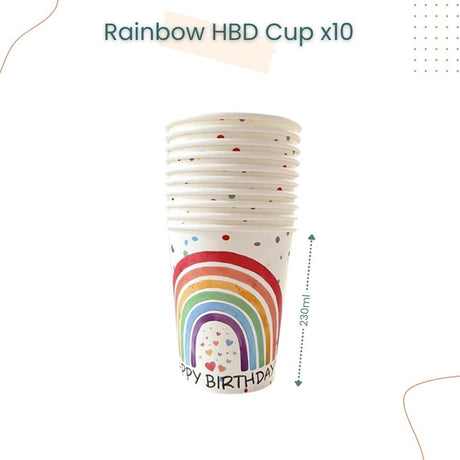 Happy Birthday Rainbow Disposable Tableware for Birthday Party