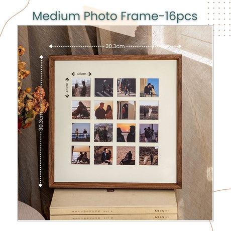 Creative DIY 16pcs Photo Wooden Fhoto Frame Home Decor