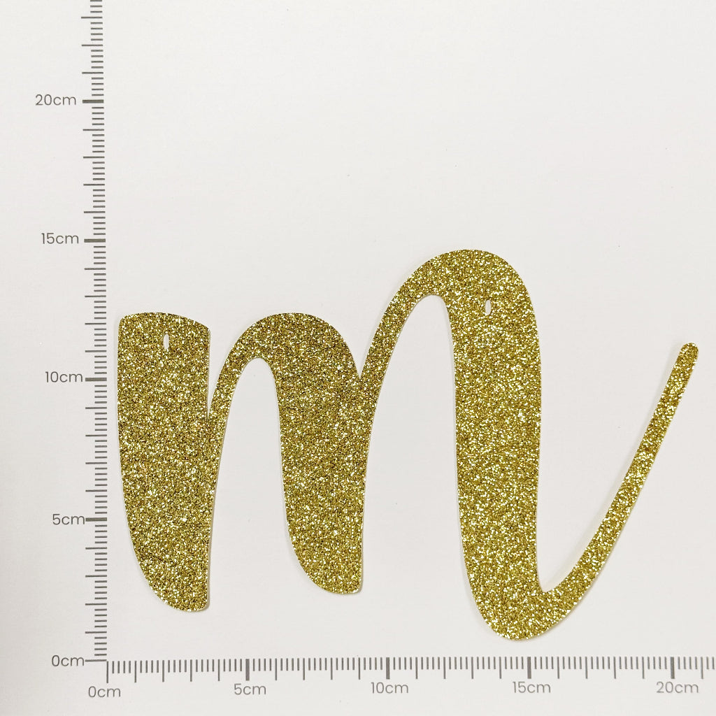 Happy Birthday Banner Custom Cursive Glitter Gold Script Font Banner