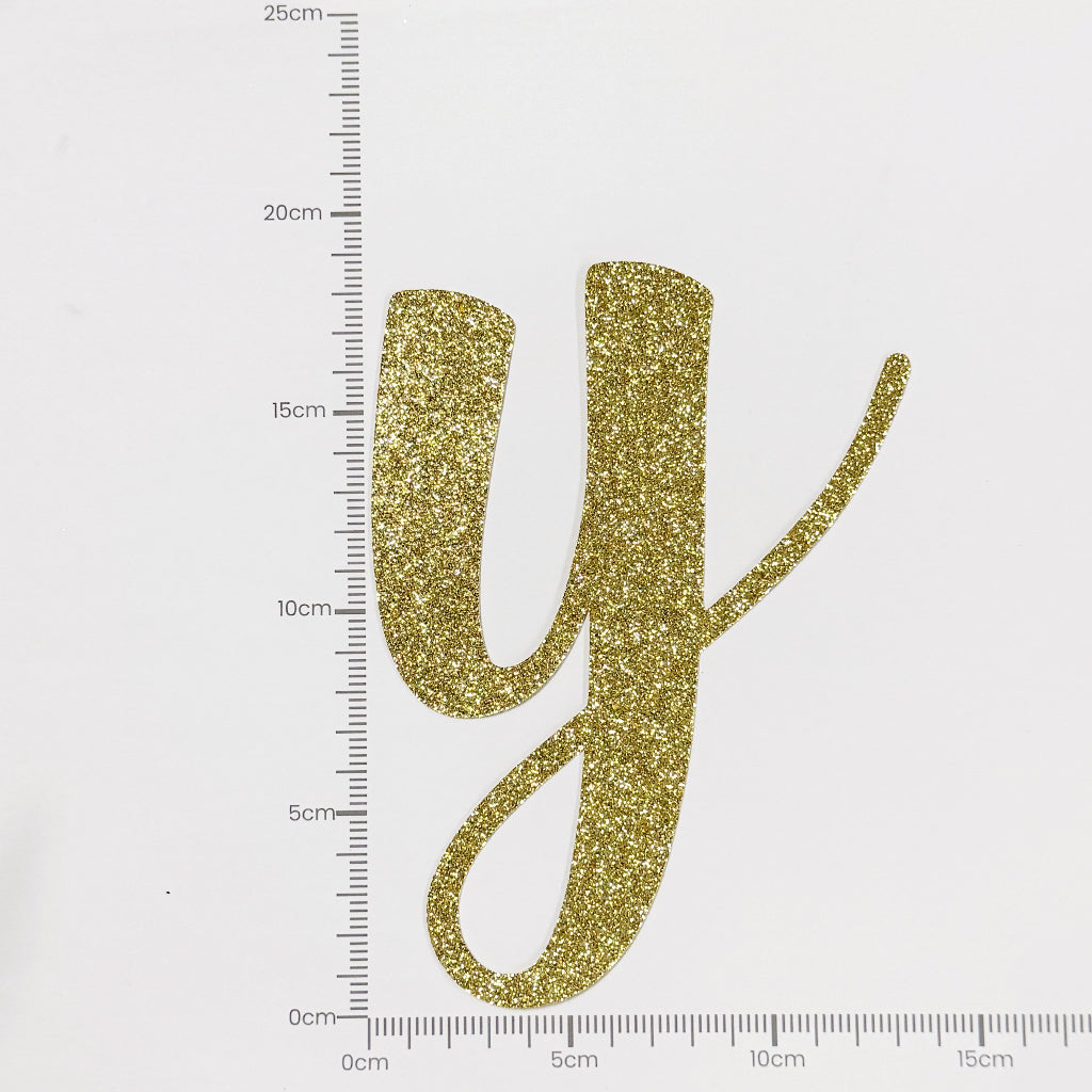 Happy Birthday Banner Custom Cursive Glitter Gold Script Font Banner