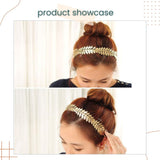 European Baroque Bride Gold Leaf Headband Crown for Hen Party Birthday Accessories