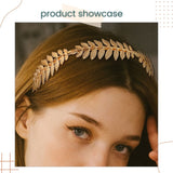 European Baroque Bride Gold Leaf Headband Crown for Hen Party Birthday Accessories