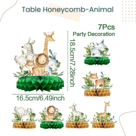 Gender Reveal Theme Black Gold HBD Theme Mermaid Dinosaur Animal Theme Table Décor Honeycomb for Birthday Party