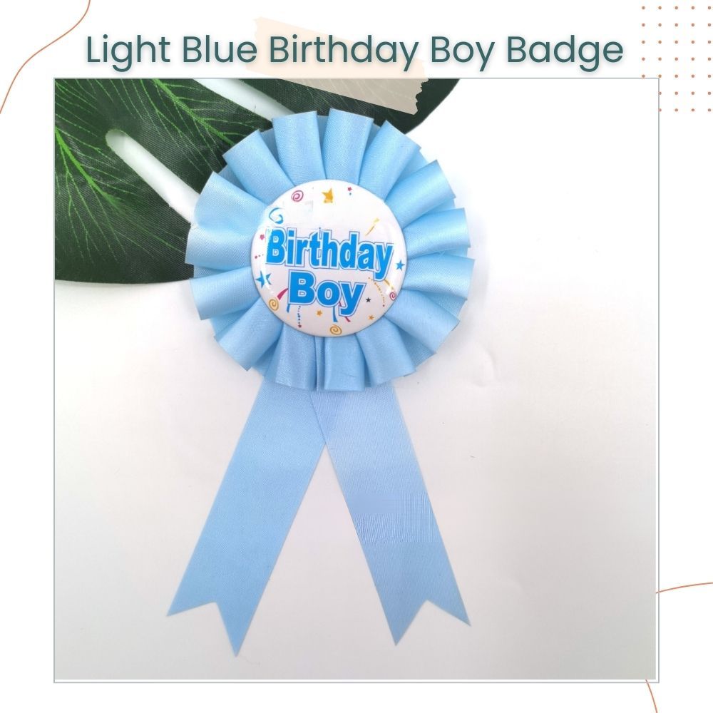 Blue Pink Theme Birthday Girl and Birthday Boy Sash Badge For Birthday Accessories