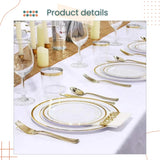 25 Pax Disposable Plastic Partyware Dinnerware Set with Cutlery Plate Cups and Napkin