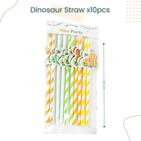 Kids Theme Mermaid Animal Dinosaur 10pcs/Pack Straw Set for Birthday Party