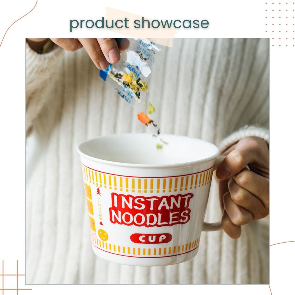 Creative Japanese Ins Ceramics Cup Noodle Design Ramen Bowl for Birthday Gift