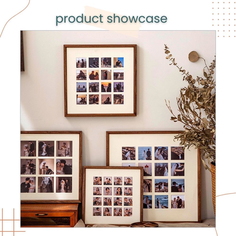 Creative DIY 16pcs Photo Wooden Fhoto Frame Home Decor