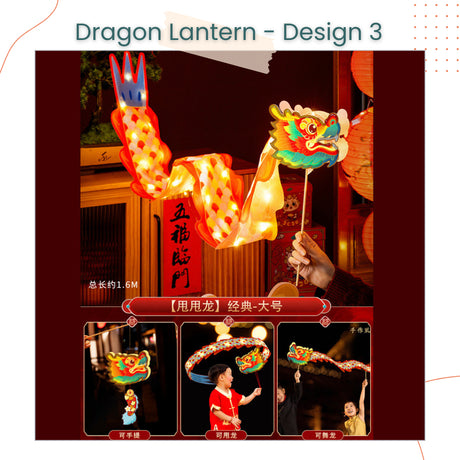 Mid-Autumn Festival DIY Dragon Design Lantern LED Lantern Kids Lantern