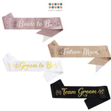 Glitter Future Mariée Bride To Be Groom To Be Team Groom Sash for Wedding Party