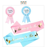 Mummy To Be Blue Pink Sash and Badge Value Pack for Mummy