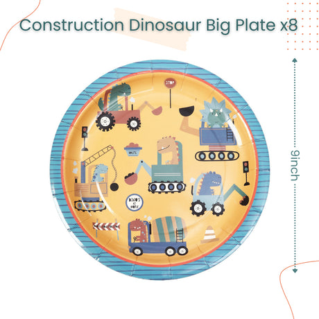 Construction Dinosaur Theme Tableware for Events Birthday Party