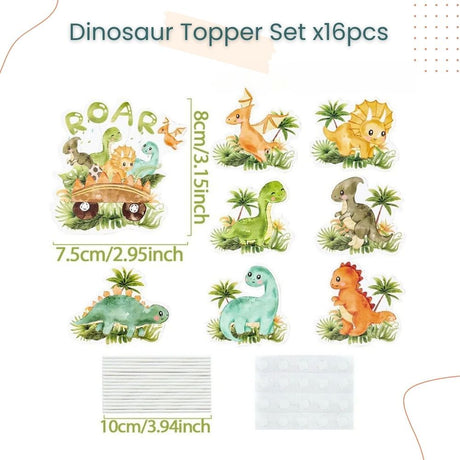 Kid Theme Unicorn Mermaid Animal Dinosaur Cupcake and Cake Topper Set for Birthday Party