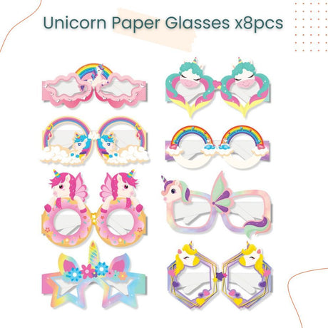 Kids Theme Dinosaur Animal Unicorn Paper Party Glasses 6pcs/8pcs Each Pack