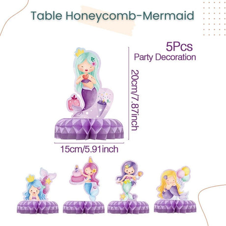 Gender Reveal Theme Black Gold HBD Theme Mermaid Dinosaur Animal Theme Table Décor Honeycomb for Birthday Party