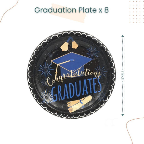 Black Theme Graduation Tableware Banner for Graduation Celebration Party Decoration