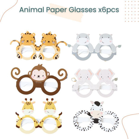 Kids Theme Dinosaur Animal Unicorn Paper Party Glasses 6pcs/8pcs Each Pack
